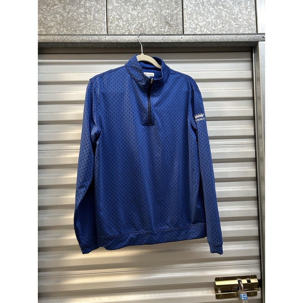 Mens Medium Peter Millar Skulls AOP Print 1/4 Zip Pullover "Summit Embroidered"